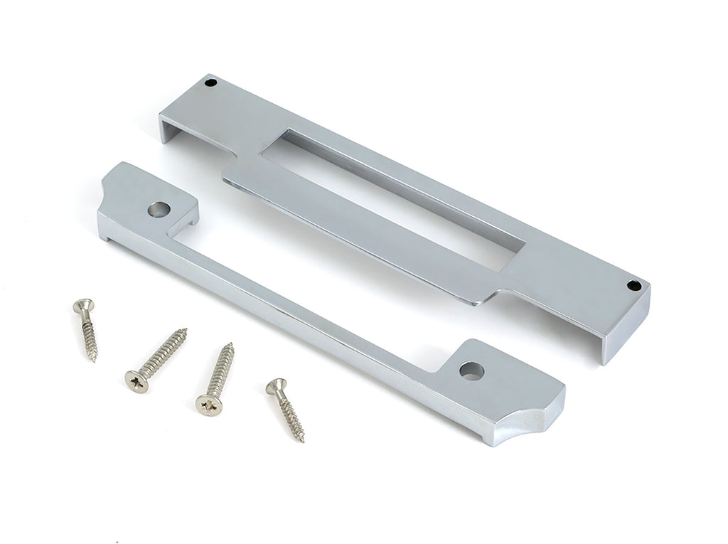 From The Anvil's Polished Stainless Steel  ½" Rebate Kit for Euro Sash Lock