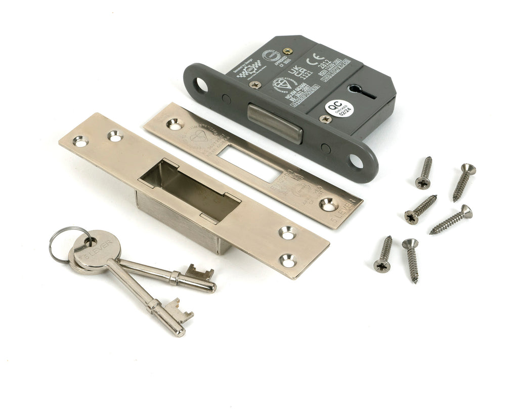 From The Anvil's Polished Nickel BS 5 Lever Deadlock KD