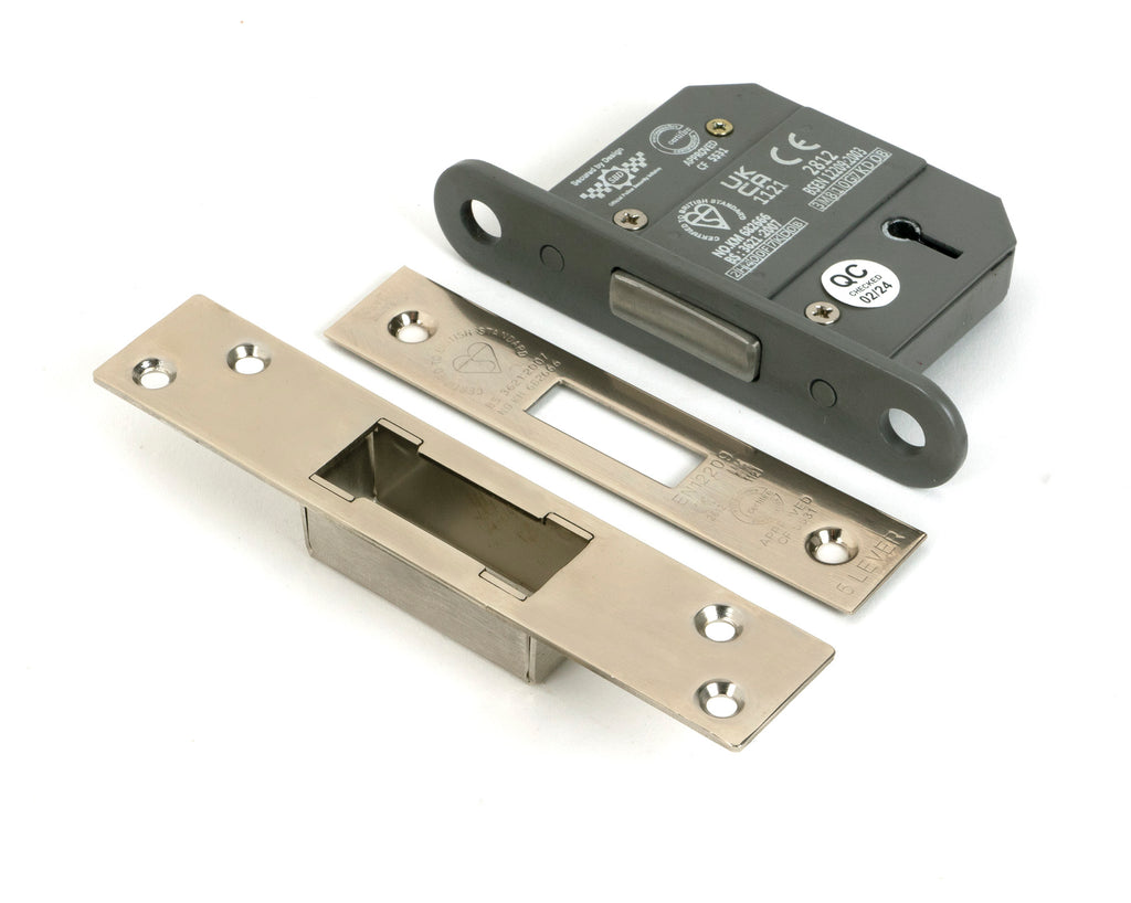 From The Anvil's Polished Nickel BS 5 Lever Deadlock KD