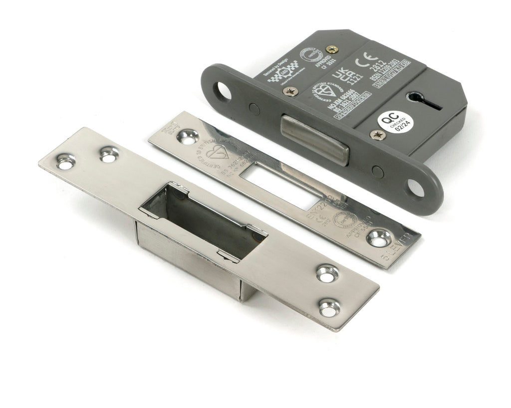 From The Anvil's Polished Chrome BS 5 Lever Deadlock KD