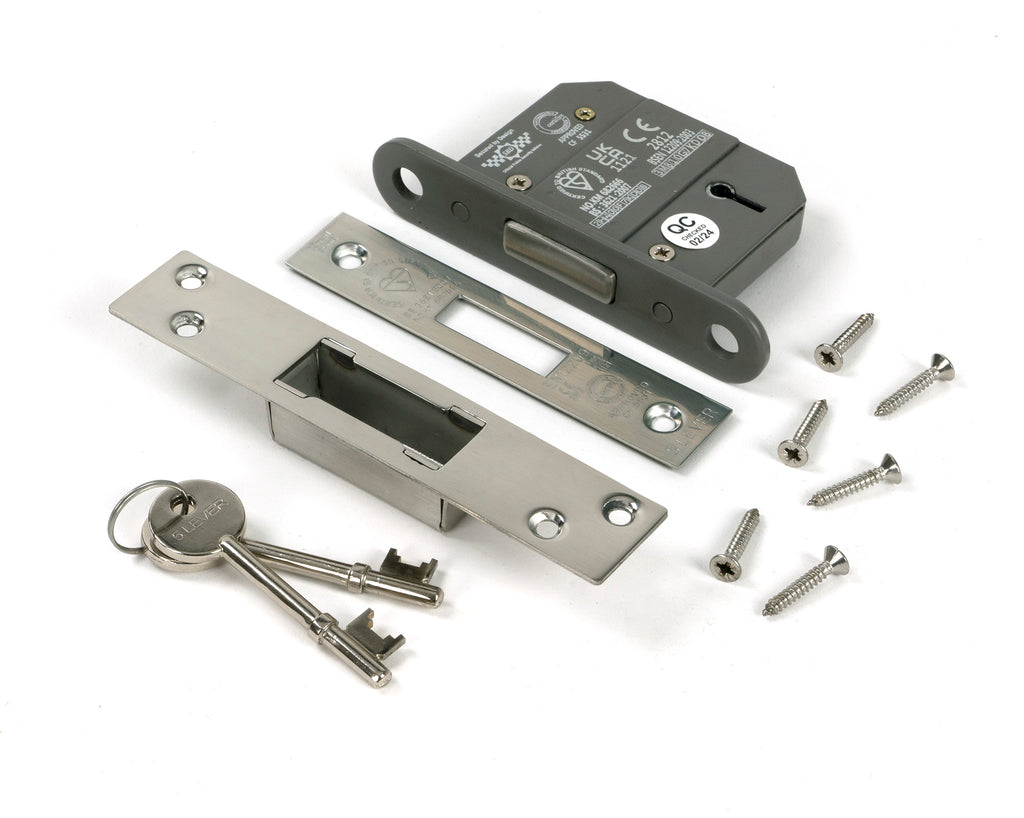 From The Anvil's Polished Stainless Steel BS 5 Lever Deadlock KD