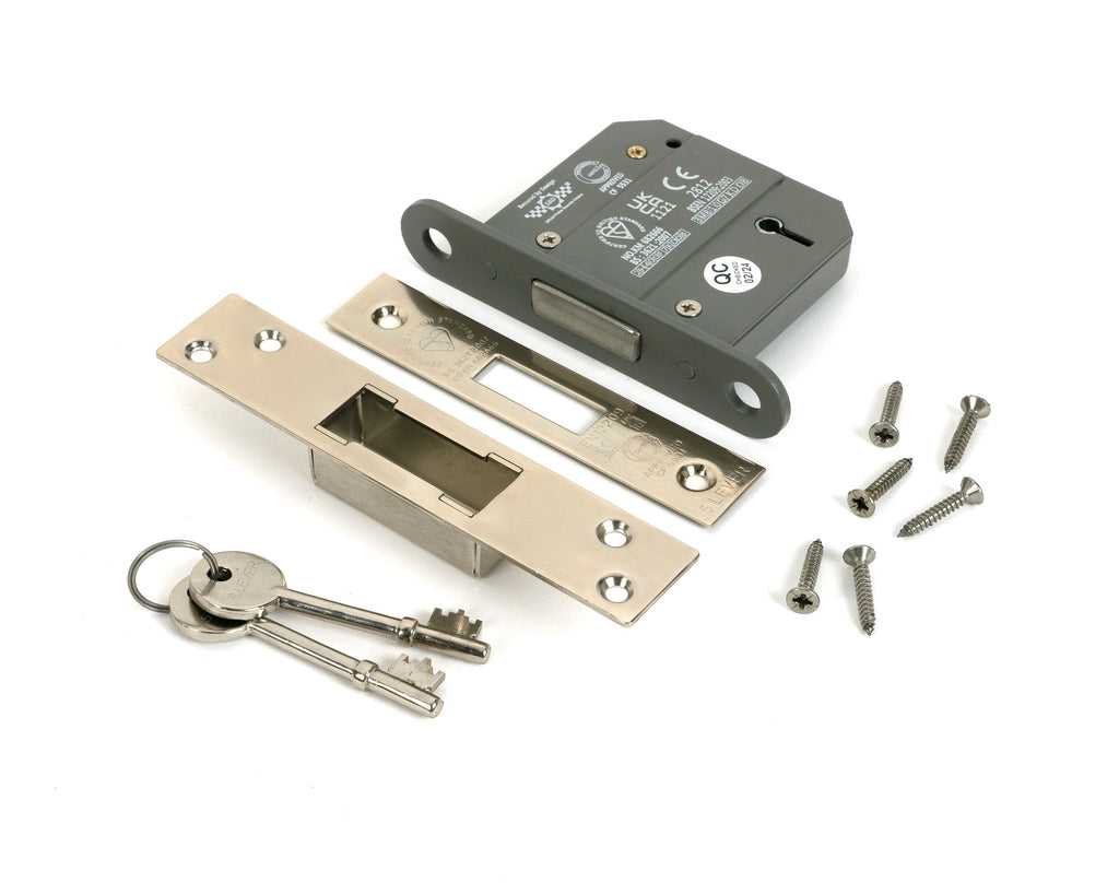 From The Anvil's Polished Nickel BS 5 Lever Deadlock KD