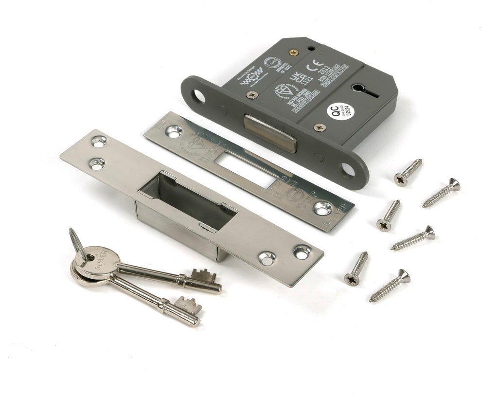 From The Anvil's Polished Stainless Steel BS 5 Lever Deadlock KD