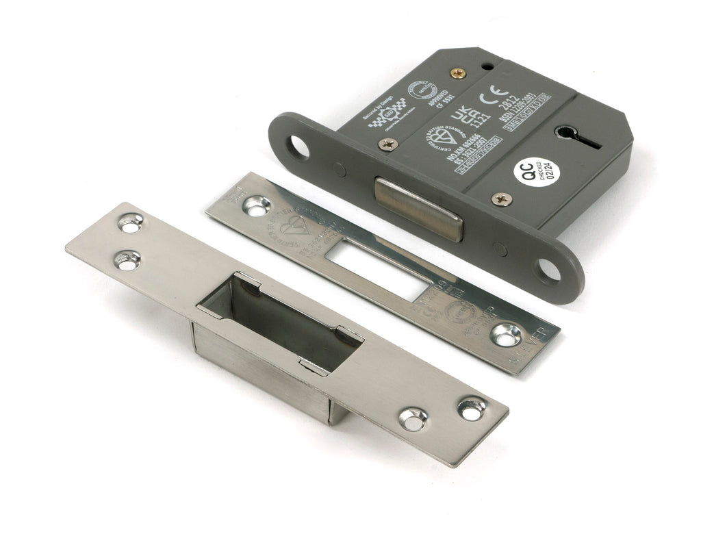 From The Anvil's Polished Stainless Steel BS 5 Lever Deadlock KD