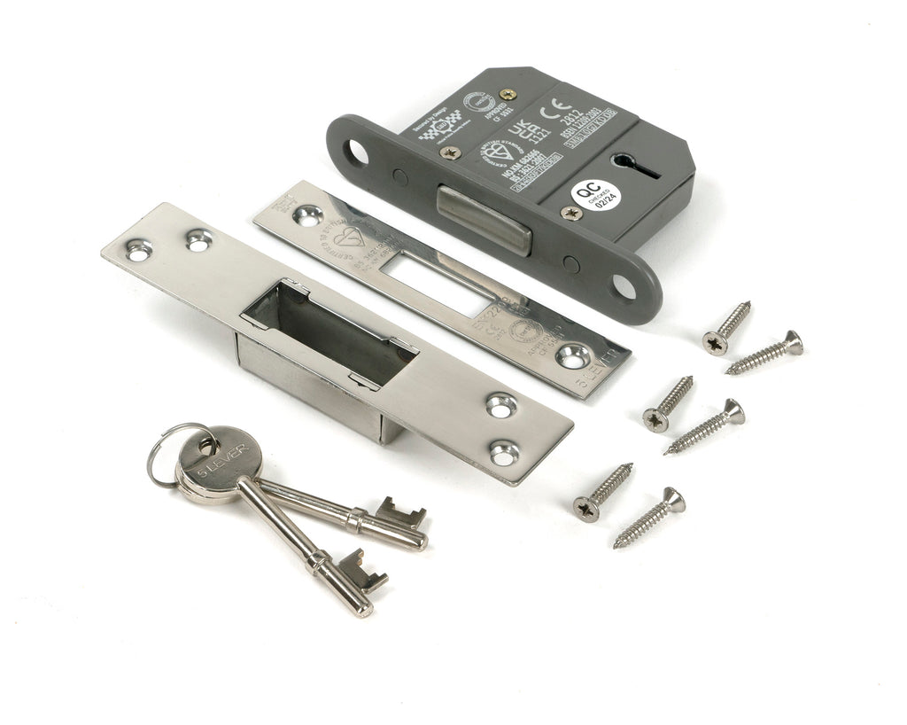 From The Anvil's Polished Chrome BS 5 Lever Deadlock KA