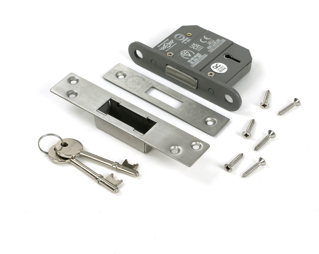 From The Anvil's Satin Chrome BS 5 Lever Deadlock KA