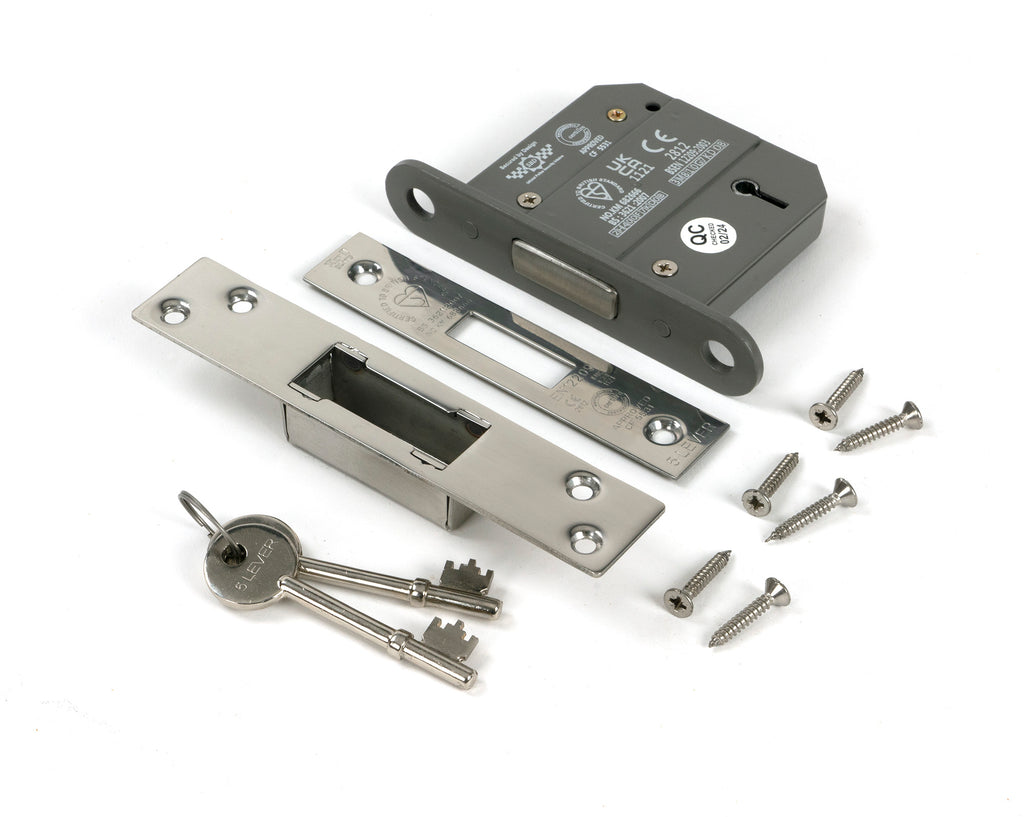 From The Anvil's Polished Chrome BS 5 Lever Deadlock KA