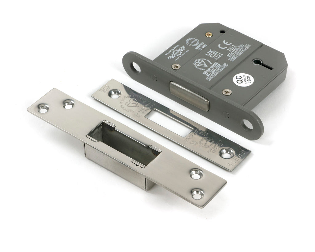 From The Anvil's Polished Chrome BS 5 Lever Deadlock KA