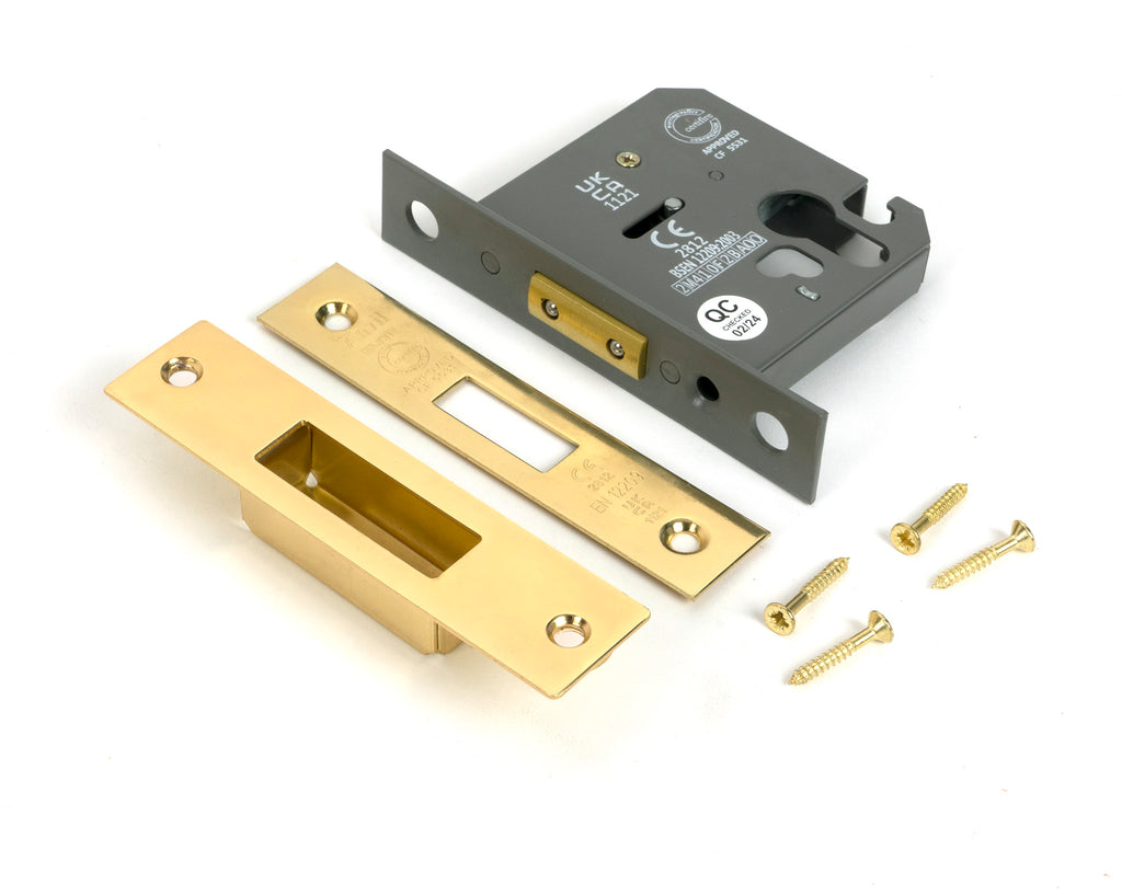 From The Anvil's Polished Brass Euro Profile Deadlock