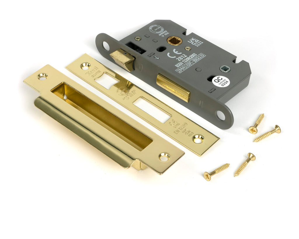 From The Anvil's Polished Brass Heavy Duty Bathroom Mortice Lock