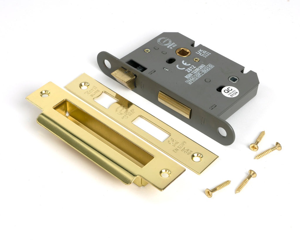 From The Anvil's Polished Brass Heavy Duty Bathroom Mortice Lock