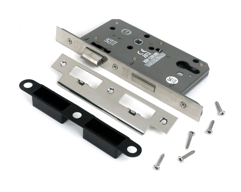 From The Anvil's Polished Chrome Euro Din Sash Lock - 60mm Backset/72mm Centre