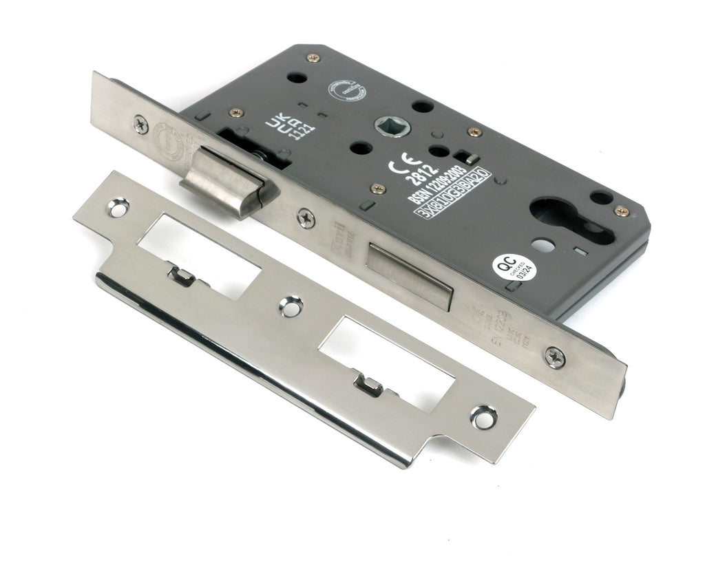 From The Anvil's Polished Chrome Euro Din Sash Lock - 60mm Backset/72mm Centre