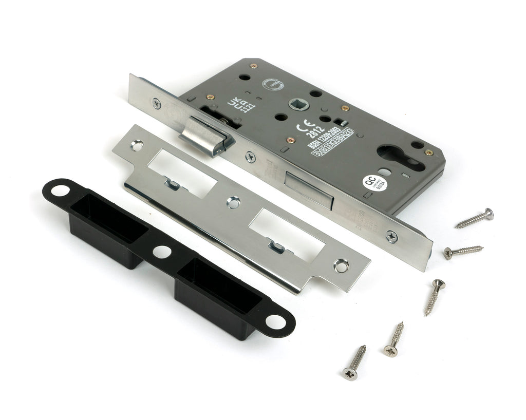 From The Anvil's Polished Stainless Steel Euro Din Sash Lock - 60mm Backset/72mm Centre