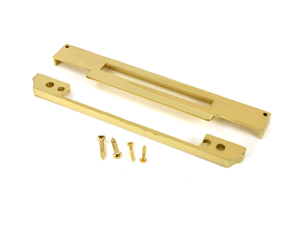 From The Anvil's Polished Brass  ½" Rebate Kit for Euro Din Sash Lock