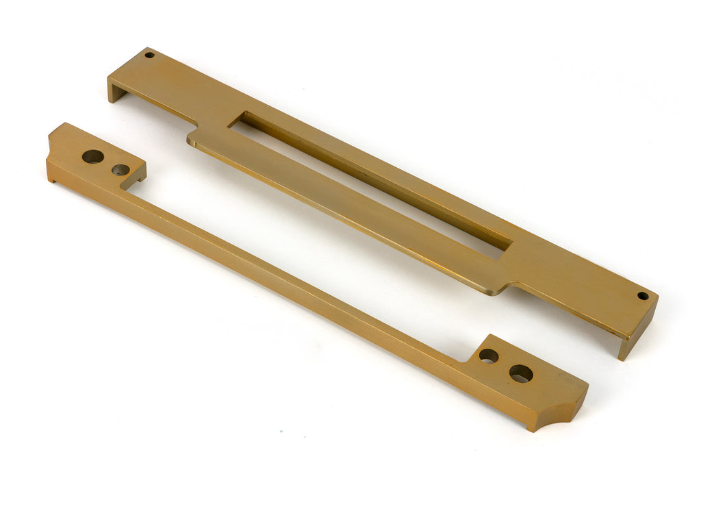 From The Anvil's Satin Brass  ½" Rebate Kit for Euro Din Sash Lock