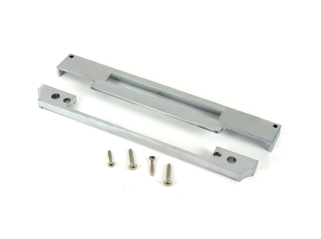 From The Anvil's Satin Chrome  ½" Rebate Kit for Euro Din Sash Lock