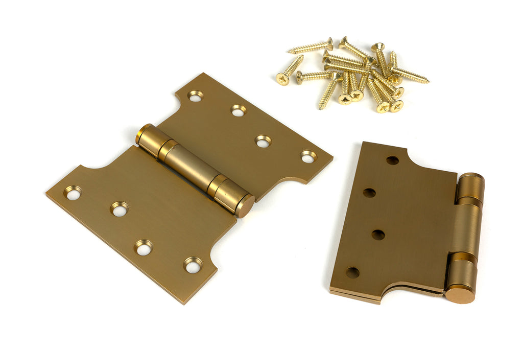 From The Anvil's Satin Brass Parliament Hinges SS (pair)