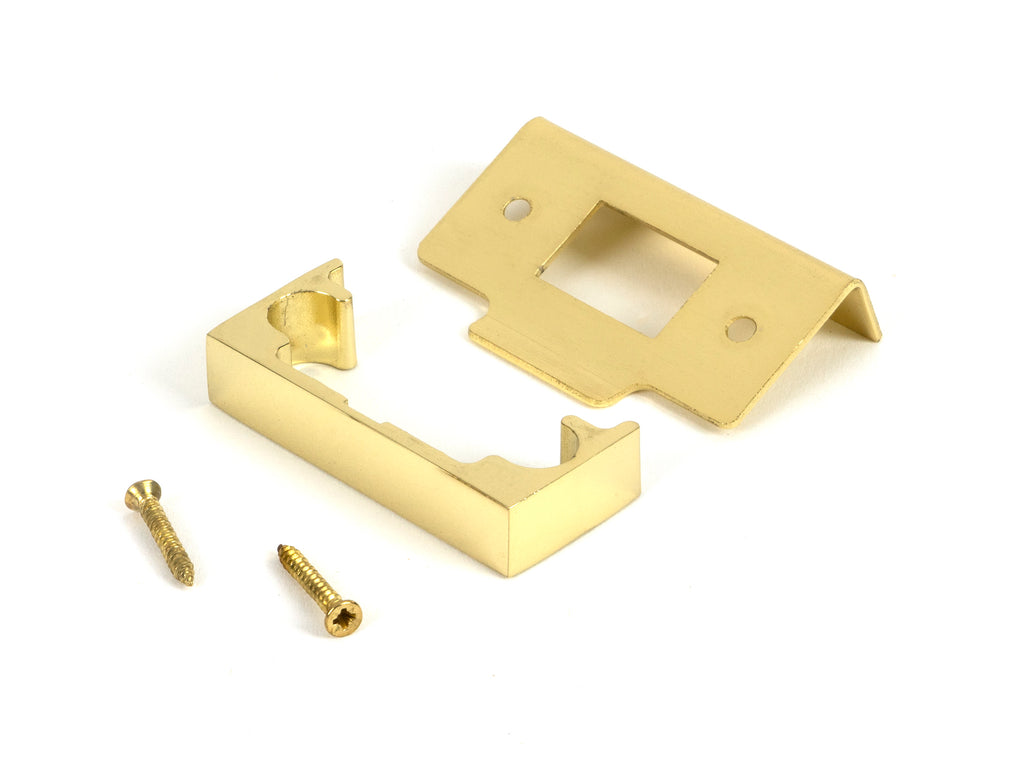 From The Anvil's Polished Brass  ½" Rebate Kit for Tubular Mortice Latch