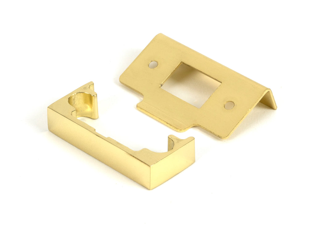 From The Anvil's Polished Brass  ½" Rebate Kit for Tubular Mortice Latch