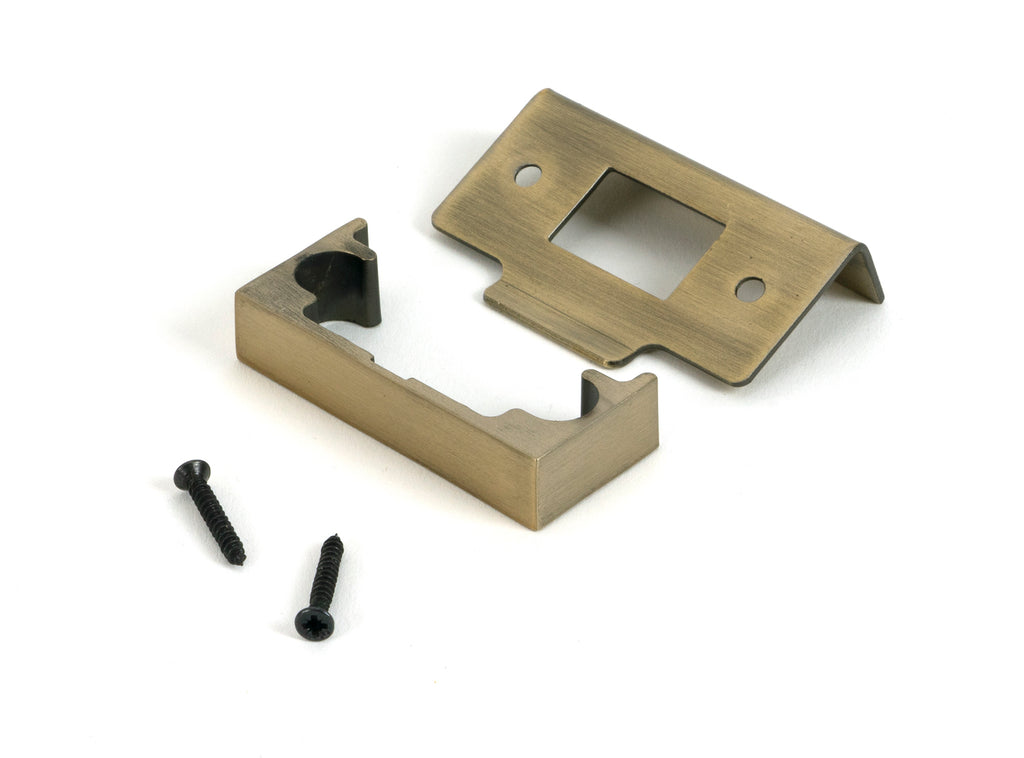 From The Anvil's Aged Brass  ½" Rebate Kit for Tubular Mortice Latch