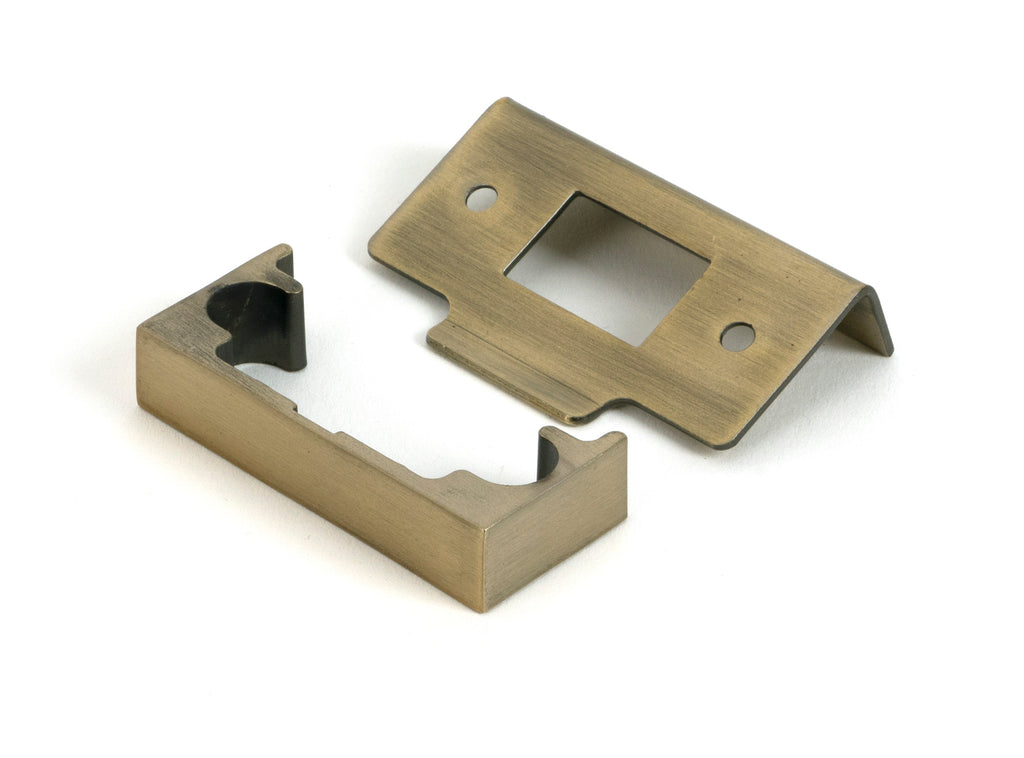 From The Anvil's Aged Brass  ½" Rebate Kit for Tubular Mortice Latch