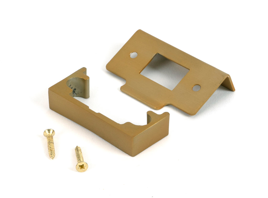 From The Anvil's Satin Brass  ½" Rebate Kit for Tubular Mortice Latch