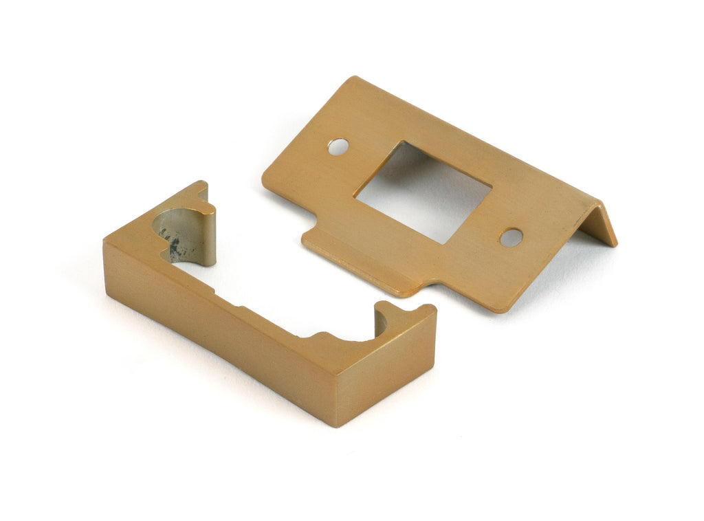 From The Anvil's Satin Brass  ½" Rebate Kit for Tubular Mortice Latch