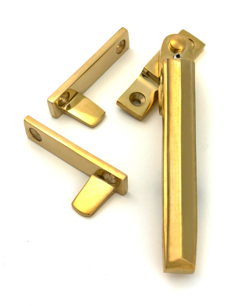 From The Anvil's Polished Brass Night-Vent Locking Art Deco Fastener