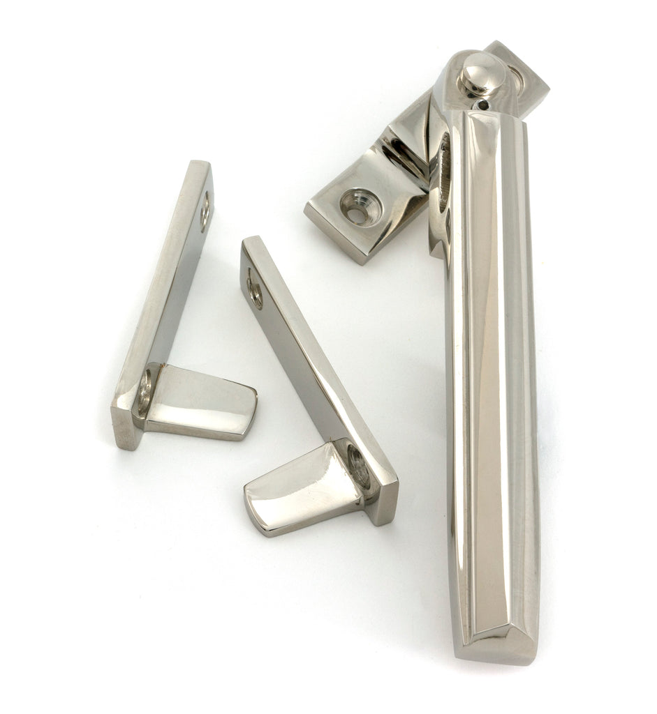 From The Anvil's Polished Nickel Night-Vent Locking Art Deco Fastener