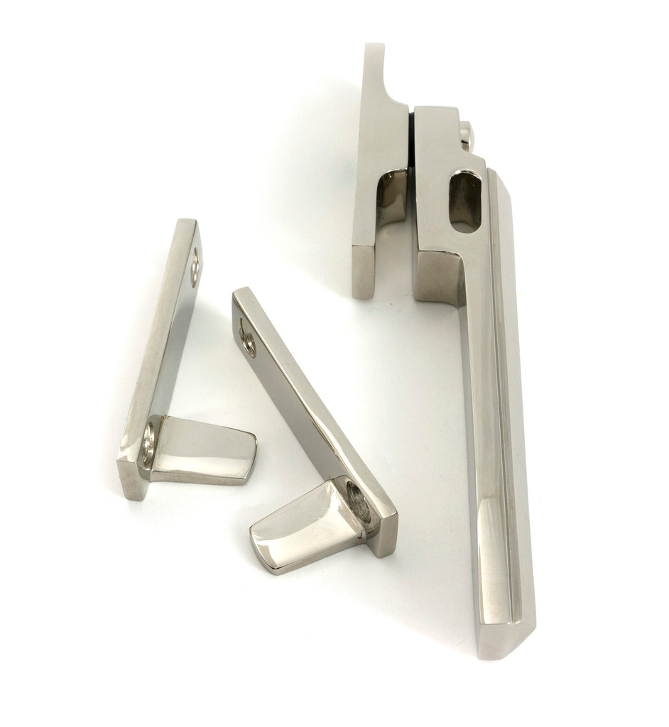 From The Anvil's Polished Nickel Night-Vent Locking Art Deco Fastener