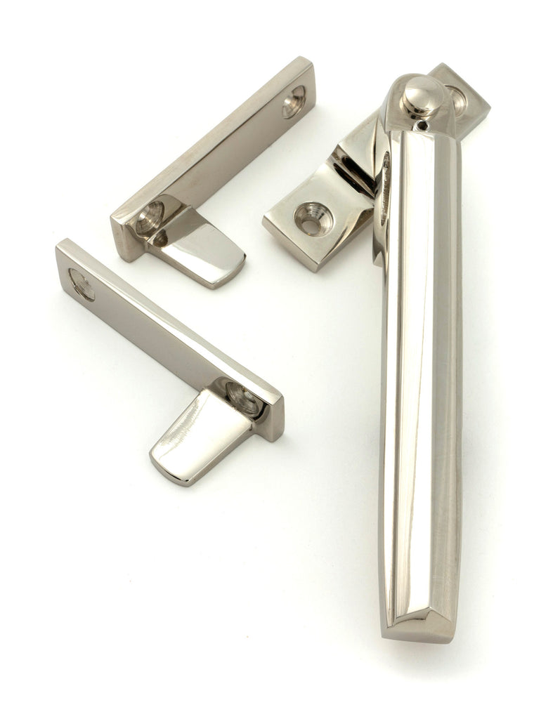 From The Anvil's Polished Nickel Night-Vent Locking Art Deco Fastener