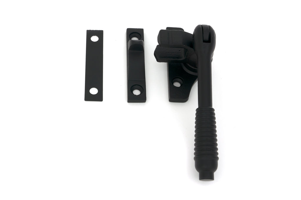 From The Anvil's Matt Black Night-Vent Locking Reeded Fastener (Steel Window)