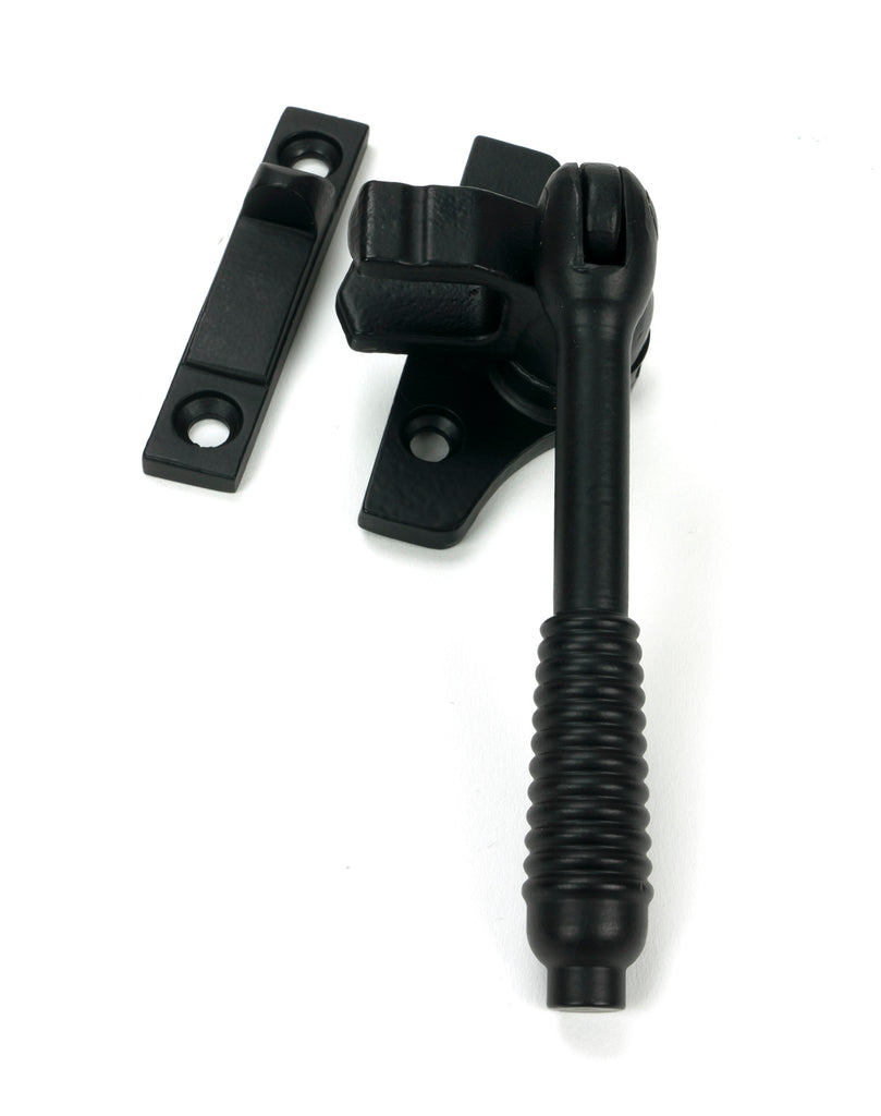 From The Anvil's Matt Black Night-Vent Locking Reeded Fastener (Steel Window)