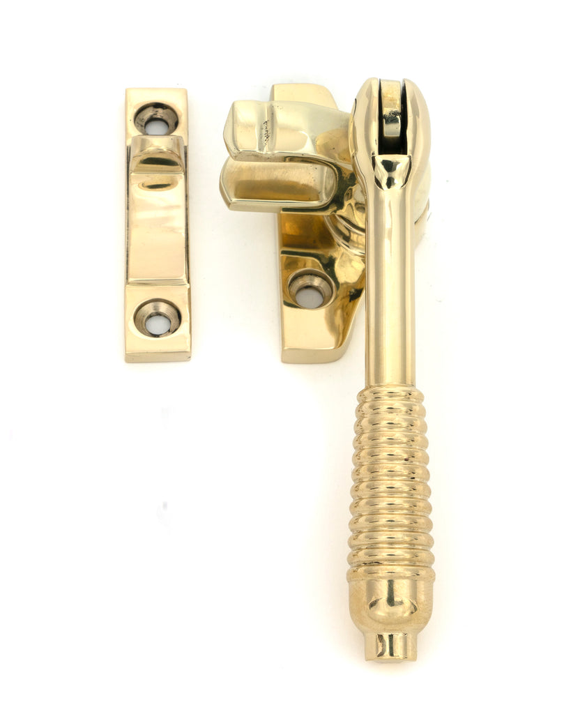 From The Anvil's Polished Brass Night-Vent Locking Reeded Fastener (Steel Window)