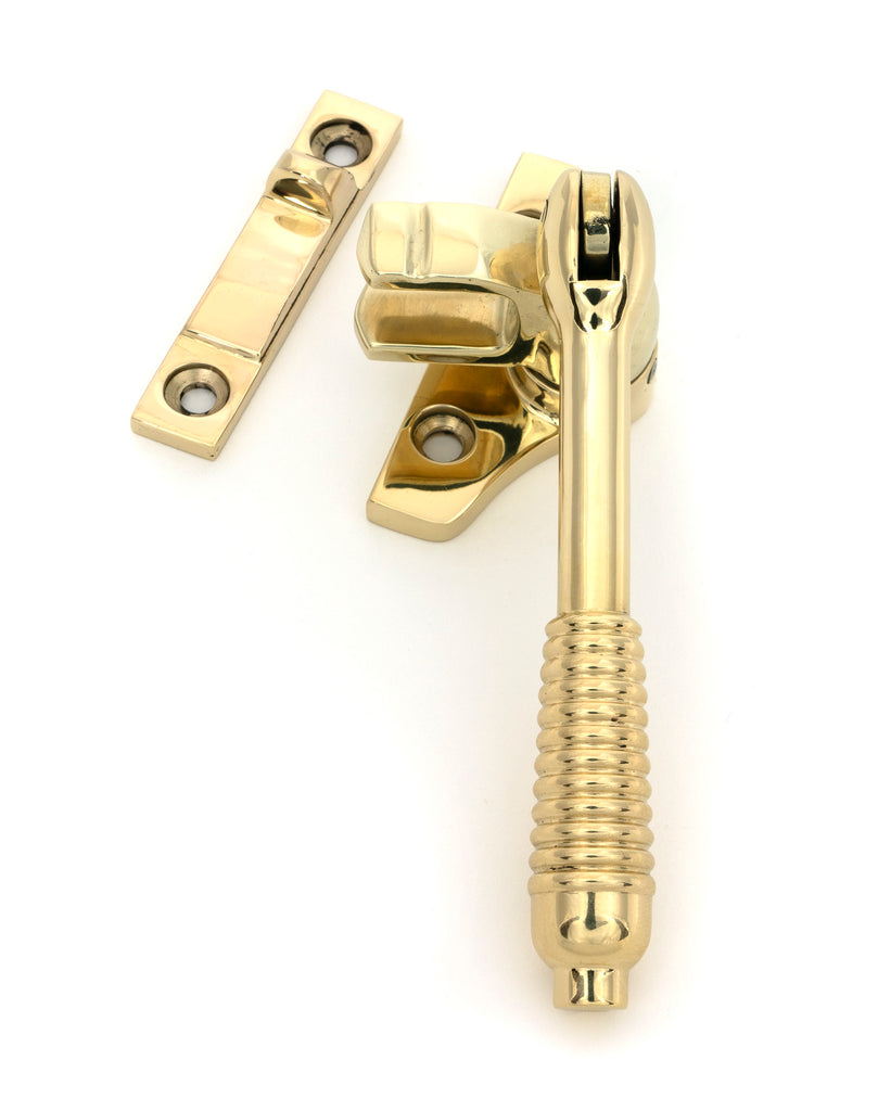 From The Anvil's Polished Brass Night-Vent Locking Reeded Fastener (Steel Window)