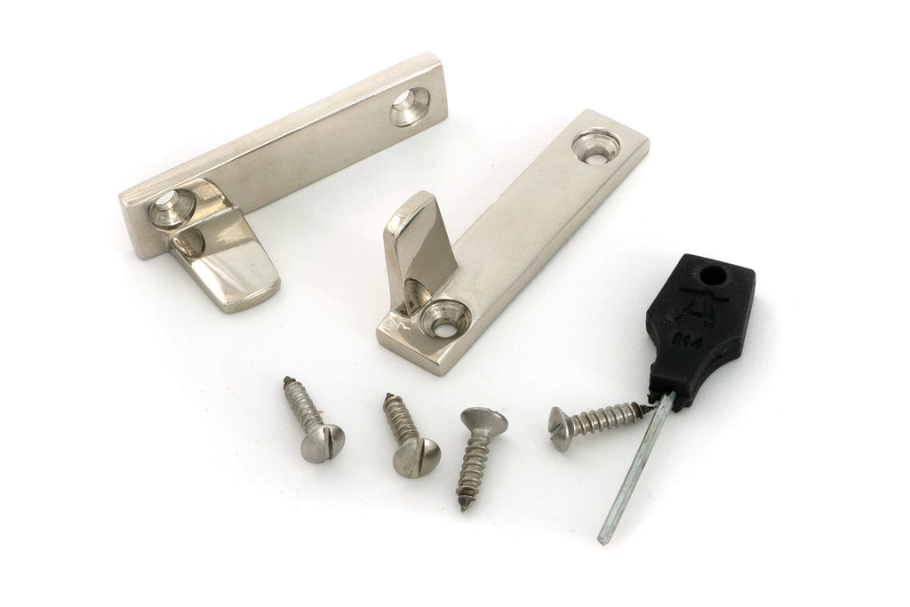 From The Anvil's Polished Nickel Night-Vent Locking Brompton Fastener