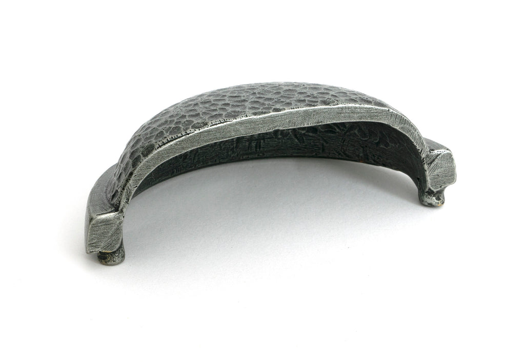 From The Anvil's Pewter Patina Hammered Regency Concealed Drawer Pull