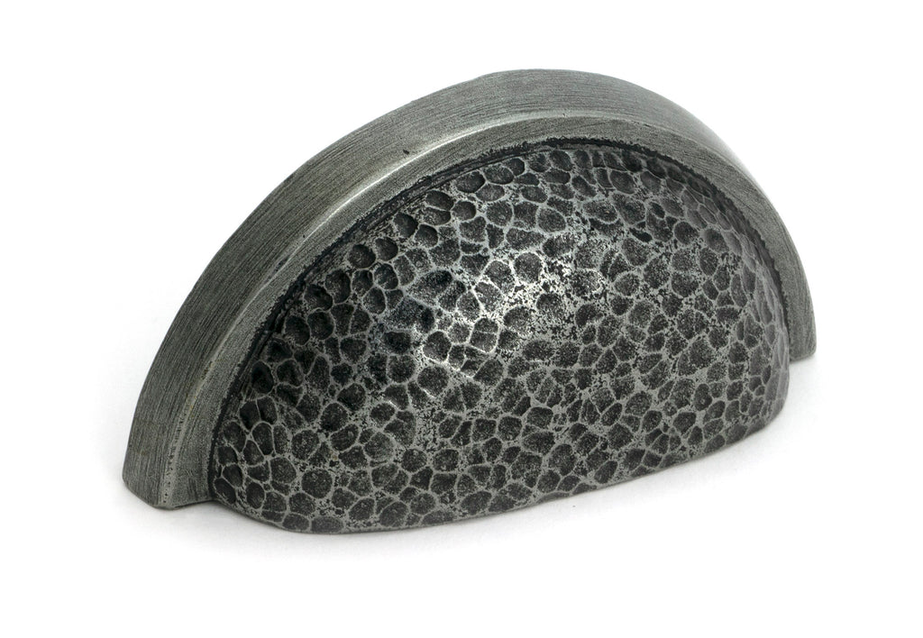 From The Anvil's Pewter Patina Hammered Regency Concealed Drawer Pull