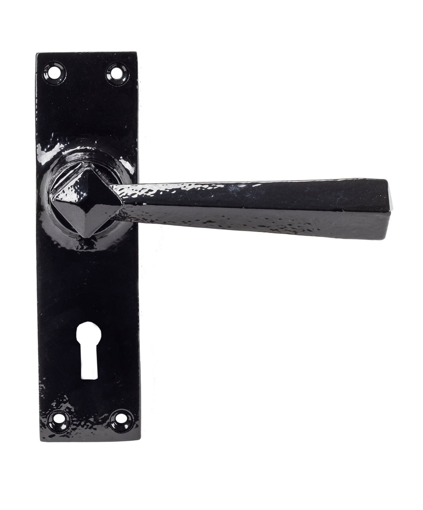 From The Anvil's Black Straight Lever Lock Set