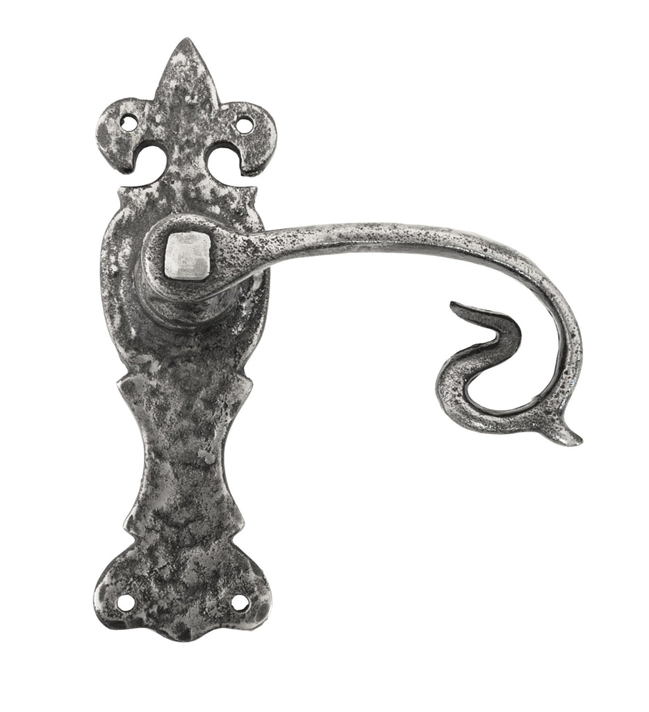 From The Anvil's Natural Textured Curly Lever Latch Set