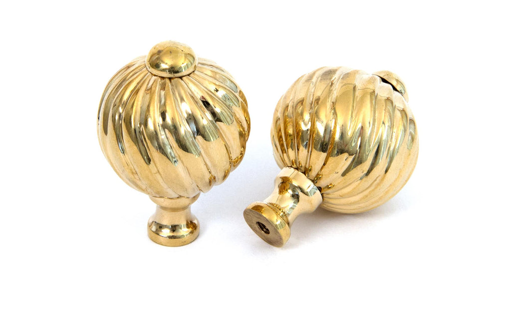 From The Anvil's Polished Brass Spiral Cabinet Knob