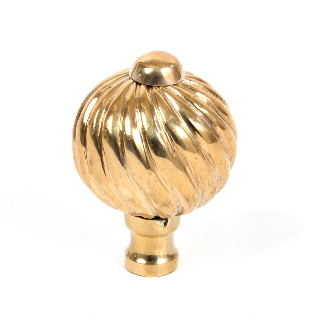 From The Anvil's Polished Brass Spiral Cabinet Knob