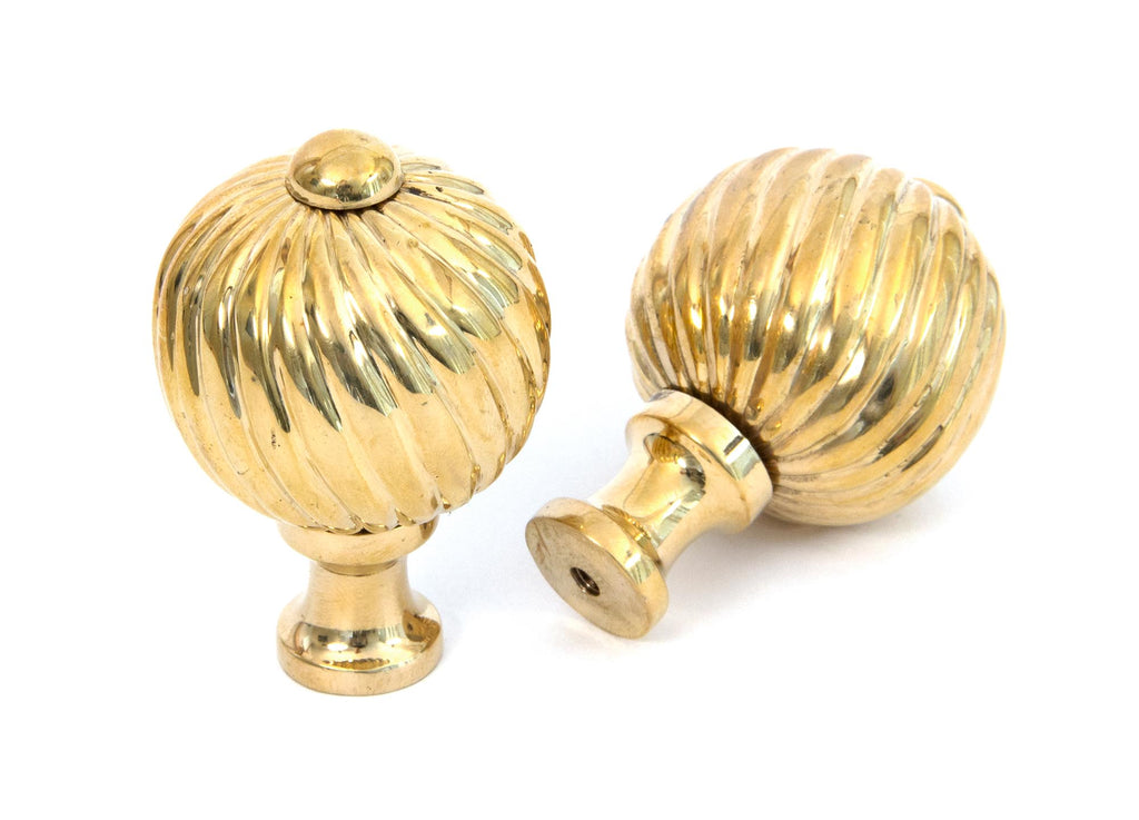 From The Anvil's Polished Brass Spiral Cabinet Knob