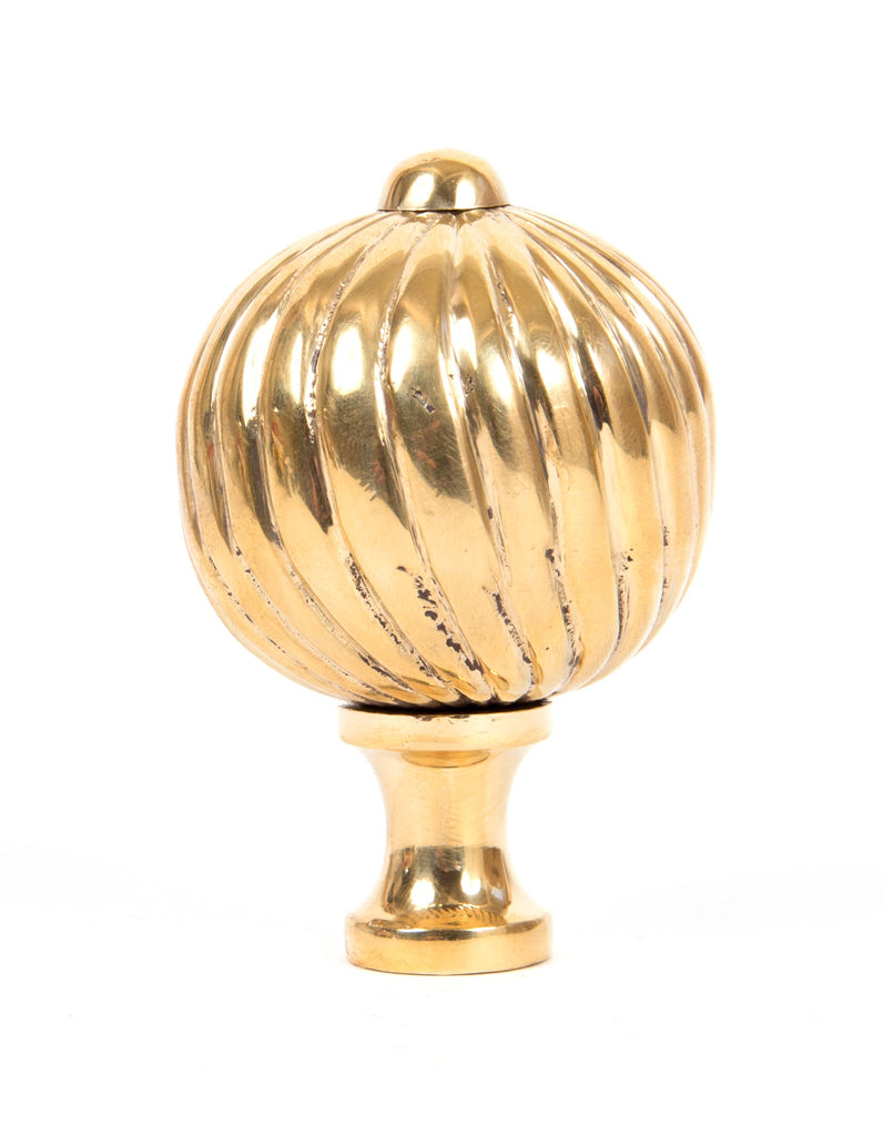 From The Anvil's Polished Brass Spiral Cabinet Knob