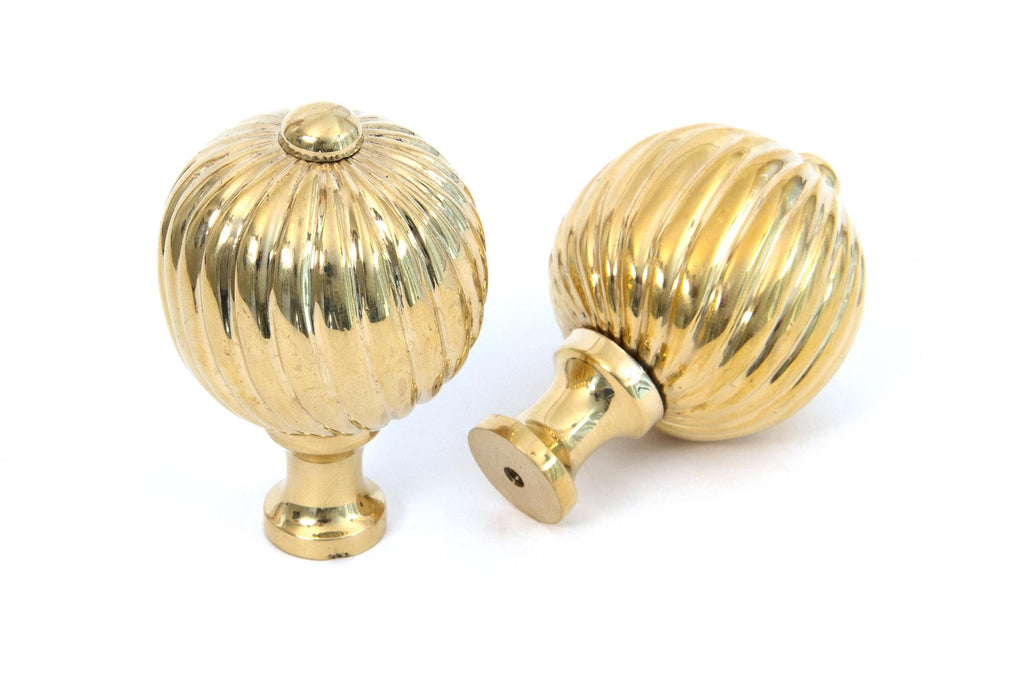 From The Anvil's Polished Brass Spiral Cabinet Knob