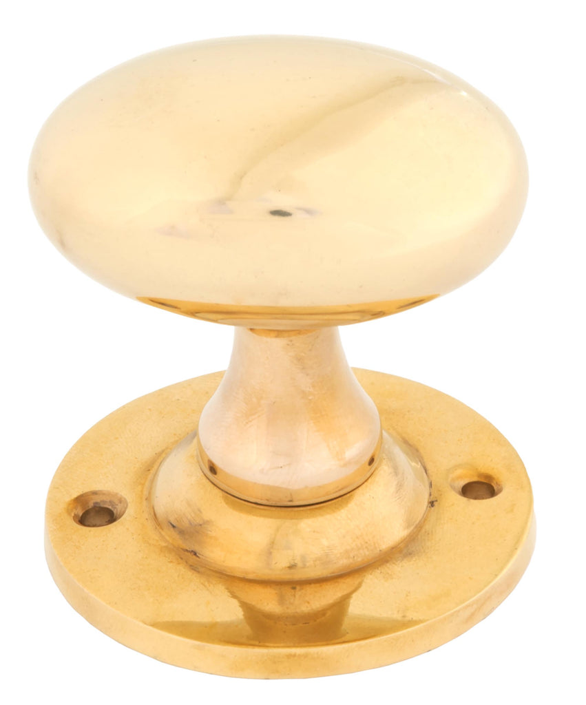 From The Anvil's Polished Brass Oval Mortice/Rim Knob Set