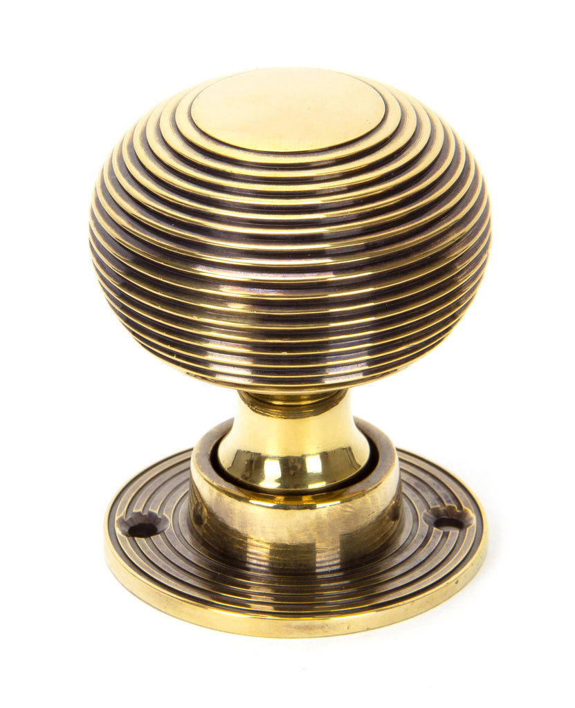 From The Anvil's Aged Brass Heavy Beehive Mortice/Rim Knob Set