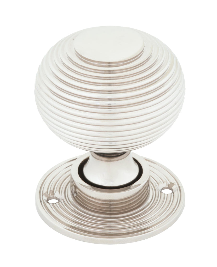 From The Anvil's Polished Nickel Heavy Beehive Mortice/Rim Knob Set