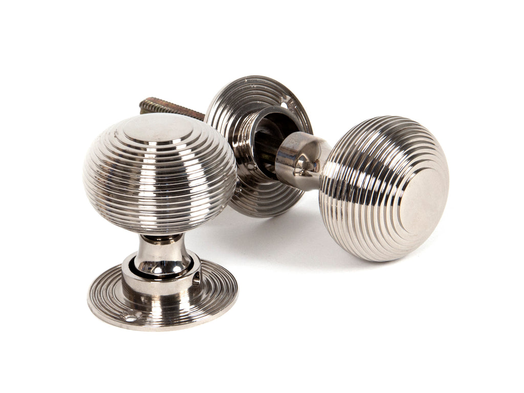 From The Anvil's Polished Nickel Heavy Beehive Mortice/Rim Knob Set